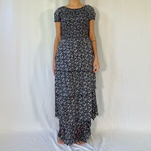 Ace Fashion Floral Ruffle Tiered Maxi Dress